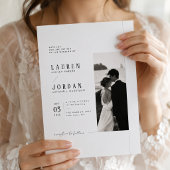 Invitation Simple Moderne Minimaliste Photo Mariage