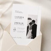 Invitation Simple Moderne Minimaliste Photo Mariage