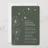 Invitation Simple moderne Moss Green Dandelion Fête des marié (Devant)