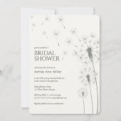 Invitation Simple moderne Moss Green Dandelion Fête des marié (Devant)