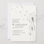 Invitation Simple moderne Moss Green Dandelion Mariage (Devant)
