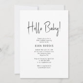 Invitation Simple moderne Neutral Bonjour bébé! Baby shower (Devant)