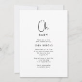 Invitation Simple moderne Neutral Oh Baby ! Baby shower (Devant)