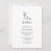 Invitation Simple Moderne Neutre C'Est Une Fille ! Baby showe (Devant)