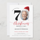 Invitation Simple moderne Noël 70e fête d'anniversaire (Devant)