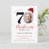 Invitation Simple moderne Noël 70e fête d'anniversaire (Debout devant)