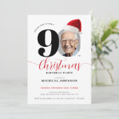 Invitation Simple moderne Noël 90e fête d'anniversaire (Debout devant)