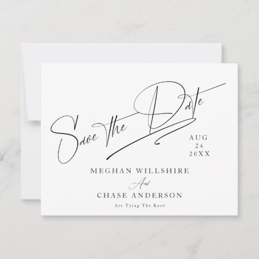 Invitation Simple moderne noir & blanc (Devant)
