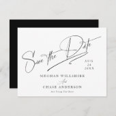 Invitation Simple moderne noir & blanc (Devant / Derrière)