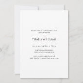 Invitation Simple moderne noir et blanc photo graduation (Dos)