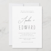 Invitation Simple moderne noir noir Mariage de script photo (Devant)