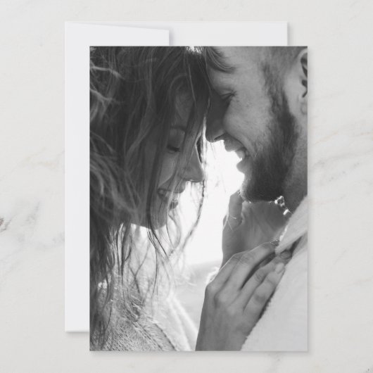 Invitation Simple moderne noir noir Mariage de script photo (Dos)