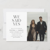 Invitation Simple Moderne Nous Avons Dit Oui Mariage Beach Ph (Devant)