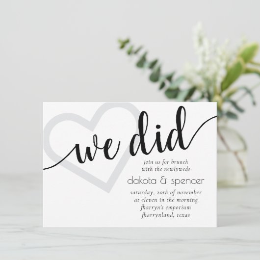 Invitation Simple moderne Nous avons fait | Script Coeur de B (Debout devant)