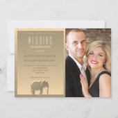 Invitation Simple Moderne Or Mariage Photo (Devant)