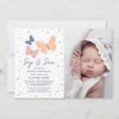 Invitation Simple moderne Papillon photo Sip et voir (Devant)