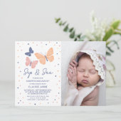 Invitation Simple moderne Papillon photo Sip et voir (Debout devant)