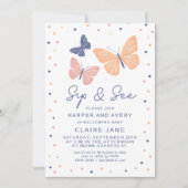 Invitation Simple moderne papillon Sip et voir (Devant)