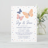 Invitation Simple moderne papillon Sip et voir (Debout devant)