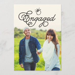 Invitation Simple Moderne Partie de l'engagement photo pleine