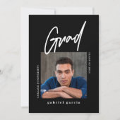 Invitation Simple moderne Photo Black Graduation Party (Devant)