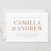 Invitation Simple Moderne Photo Élégant Mariage (Devant)