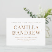 Invitation Simple Moderne Photo Élégant Mariage (Debout devant)