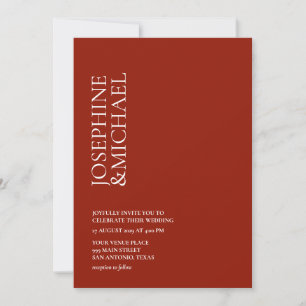 Invitation Simple Moderne Prénom Chaud Rouge