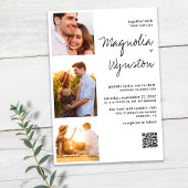 Invitation Simple moderne QR Code 3 Mariage photo