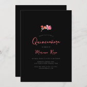 Invitation Simple moderne Quinceanera fête d'anniversaire (Devant / Derrière)