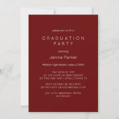 Invitation Simple moderne Red Photo Graduation Party (Devant)