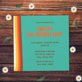Invitation Simple Moderne Rétro Groovy 21e Anniversaire