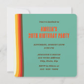 Invitation Simple Moderne Rétro Groovy 30e Anniversaire (Dos)