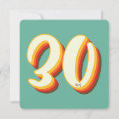 Invitation Simple Moderne Rétro Groovy 30e Anniversaire (Devant)
