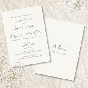 Invitation Simple Moderne Romantique Heureusement Joyeux Jama