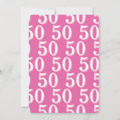 Invitation Simple Moderne Rose Jubilé 50e Anniversaire (Dos)