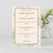 INVITATION SIMPLE MODERNE ROSE OR MARIAGE DE POINTE PASTEL (Debout devant)
