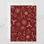 Invitation Simple moderne rouge foncé et or élégant fête de N (Dos)