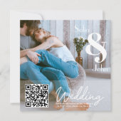 Invitation Simple moderne RSVP QR Code Mariage photo (Devant)