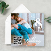 Invitation Simple moderne RSVP QR Code Mariage photo