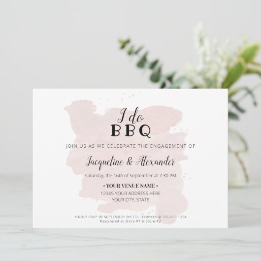 Invitation Simple moderne Rustique I Do BQ Script Aquarelle (Debout devant)