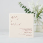 Invitation Simple moderne Script code robe photo Boho Mariage (Debout devant)