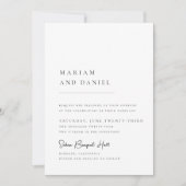 Invitation Simple Moderne Script de calligraphie Mariage blan (Devant)