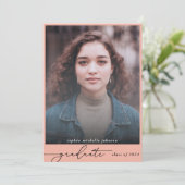 Invitation Simple Moderne Script de la partie photo | Rose (Debout devant)