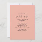 Invitation Simple Moderne Script de la partie photo | Rose (Dos)