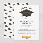 Invitation Simple Moderne Simple Fête de Remise de Diplômes a (Devant / Derrière)