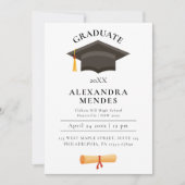 Invitation Simple moderne Simple Gold Script Graduation Party (Devant)