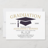 Invitation Simple moderne Simple Gold Script Graduation Party (Devant)