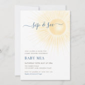 Invitation Simple Moderne Sunshine Sip & See Neutre (Devant)