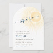 Invitation Simple Moderne Sunshine Sip & See Neutre (Devant)